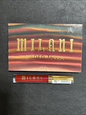 Milani Gilded Terra Eyeshadow Palette & Stay Put Liquid Lip Lipstick Combo